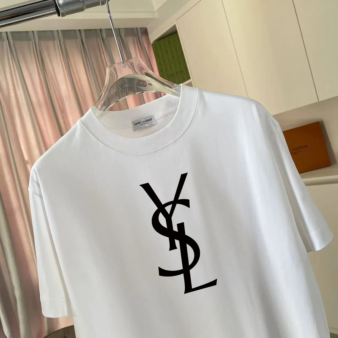 YSL* 2026 New Arrival logo 300g t Same Style Size：S M L XL XXL ：Black White Green Purple